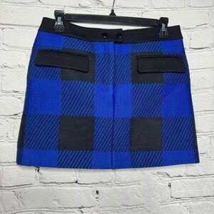 Rag & Bone Blue Buffalo Plaid Cybil Wool Mini Skirt Women’s size 0
